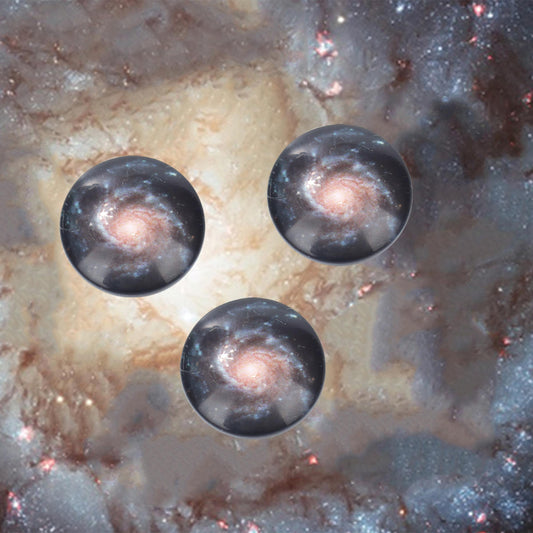 CA451 - 10 pcs Circle Milky Way Galaxy Universe Glass Round Dome Seals Tiles Self Adhesive Cabochons - 16mm