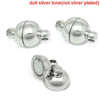 CL132 - 1 set Silver Tone Magnetic Clasps - 11mm x 6mm - Made of Copper! High Quality!