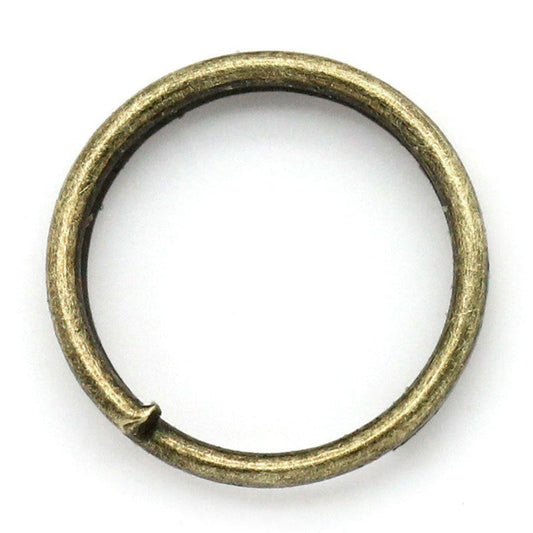 J038 - 100 pcs Bronze Tone Split Double Loop Open Jump Rings - 8mm - 15 Gauge - 1.5mm Thick
