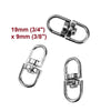 CL123 - 20 pcs. Silver Tone Oval Swivel Connectors Clasps for Key Rings Key Chains - 19mm x 9mm