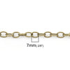 N103 - 10M (32.8 Ft) - Antique Bronze Oval Iron Cable Chain Link - 7x5mm - 7mm x 5mm - 5x7mm