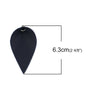 P616 - 10 pcs Dark Blue Faux Leather Dangle Charms Pendants - Pinch Leaf - Silver Tone Jump Ring - 63mm (2.5") - Great for Earrings or Dangles