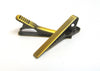 TC003A - 2 pcs. Brass Plated Tie Bars/Clips - 40mm x 5mm Glue Pad