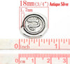 P684 - 40 pcs. Antique Silver LARGE Letter "U" Alphabet Letter - 18mm x18mm - Wax Design