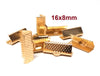 CR015 - 100 pcs. Gold Plated Textured Ribbon Crimp End Caps - 16mm x 8mm