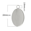 P761 - 10 pcs. Silver Tone Oval Pendant Picture Photo Frame Bezel Setting Pendants Charms - Fits 18mm x 13mm Cabochons / Cameos - 18x13mm - 13x18mm