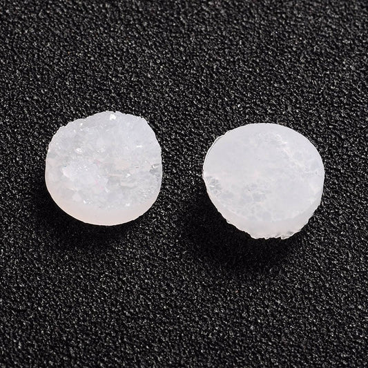 CA137 - 10 pcs Druzy Resin Embellishment Cabochons White - 12mm