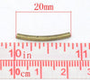 BD275 - 100 pcs. Antique Bronze Noodle Tube Long Thin Curved Beads - 20mm x 2mm (3/4" x 1/8") - Made of Copper! High Quality!