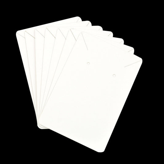E454 - 30 pcs. White Cardboard Paper Jewelry Earrings Earring Rectangle Display Cards Tags Labels - 2 Holes- 90mm x 60mm (3.5" x 2.4")