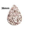 FL0009 - 10 pcs. Champagne Gold Glitter Faux Leather Dangle Charms Pendants - Teardrop - 36mm (1.42") - Great for Earrings and Dangles! Double Sided