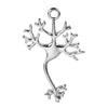 P346 - 10 pcs. Silver Tone Chemistry Science Cell Neuron Charms Pendants - 33mm X 21mm - 1.3 in x 0.83 in