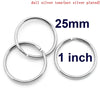 J178A - 10 pcs. Silver Tone Split Rings Key Rings - 25mm (1 inch)