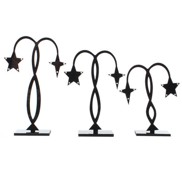 S023 - 3 Piece Set Acrylic Tree Jewelry Stand Display for Necklaces, Bracelets, Earrings, Hangers - 100mm x 90mm - 120mm x 90mm - 137mm x 90mm