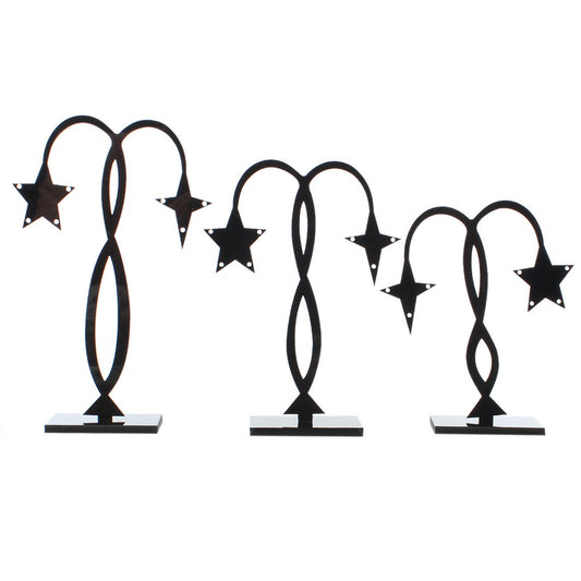 S023 - 3 Piece Set Acrylic Tree Jewelry Stand Display for Necklaces, Bracelets, Earrings, Hangers - 100mm x 90mm - 120mm x 90mm - 137mm x 90mm