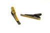 TC003A - 2 pcs. Brass Plated Tie Bars/Clips - 40mm x 5mm Glue Pad