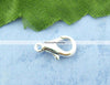 CL092 - 100 pcs. Silver Plated Lobster Clasps - 12mm X 6mm - Claw Clasps