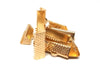 CR015 - 100 pcs. Gold Plated Textured Ribbon Crimp End Caps - 16mm x 8mm