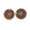 P685 - 10 pcs. Gold Plated Multicolor Enamel Circle Metal Dangle Charms Pendants - Star - 20mm - 0.8" - Great for Earrings, Necklaces or Dangles