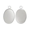 P761 - 10 pcs. Silver Tone Oval Pendant Picture Photo Frame Bezel Setting Pendants Charms - Fits 18mm x 13mm Cabochons / Cameos - 18x13mm - 13x18mm