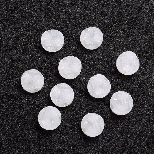 CA137 - 10 pcs Druzy Resin Embellishment Cabochons White - 12mm