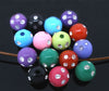 BD251 - 100 pcs Plastic Rhinestone Round Gumball Bubble Gum Beads, 8mm - Assortment of Colors - Mixed Lot