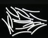 BD459 - 100 pcs. Silver Plated Noodle Tube Long Thin Smooth Curved Beads - 30mm x 2.5mm (1 1/8") - Made of Copper! High Quality! Hole Size: 2mm