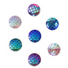 CA557 - 100 pcs Assortment of Mermaid Fish Scales Resin Carved Embellishment Cabochons - 16mm - 8 Colors!