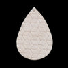 P877 - 10 pcs. White Faux Leather Dangle Charms Pendants - Teardrop Weave - 56mm (2.2") - Great for Light Earrings or Dangles! Double-Sided