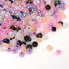 BD049 - 250 grams (16,5000 pcs.) - 10/0 Glass Seed Beads - 2mm Diameter - Hole: 0.5mm - Pink, Black, Purple, White