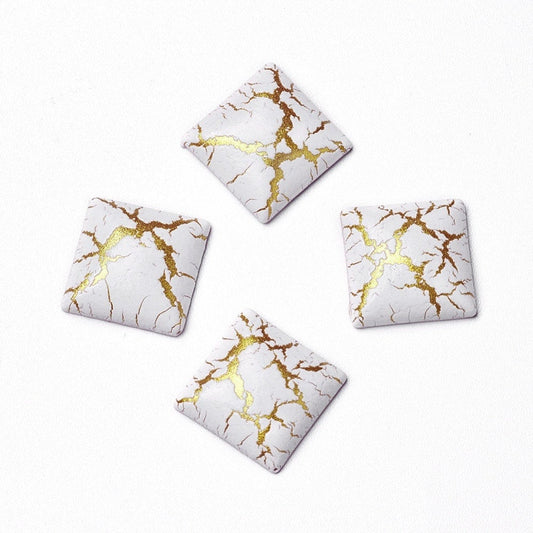 CA791 - 10 pcs Assortment of Resin Embellishment Cabochons Crackle - 12mm - Square - Dome