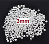 BD515 - 1000 pcs Silver Plated Alloy Smooth Ball Spacer Beads- 3mm