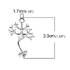 P346 - 10 pcs. Silver Tone Chemistry Science Cell Neuron Charms Pendants - 33mm X 21mm - 1.3 in x 0.83 in