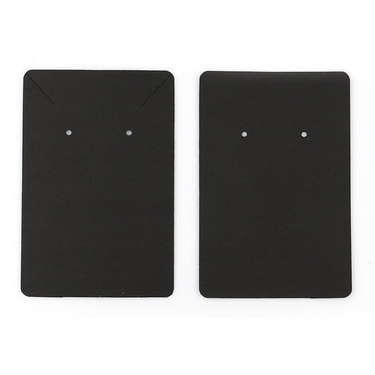 E455 - 30 pcs. Black Cardboard Paper Jewelry Earrings Earring Rectangle Display Cards Tags Labels - 2 Holes- 90mm x 60mm (3.5" x 2.4")