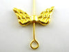 BD301 - 50pcs. Gold Plated Metal Tibetan Wing Wings Spacer Beads - 19x9mm
