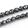 BD358 - 50 pcs. - 8mm Gunmetal Black Hematite Faceted Round Beads - 15 6/8 inch strand (40cm) - 0.9mm Hole Size - Grade A