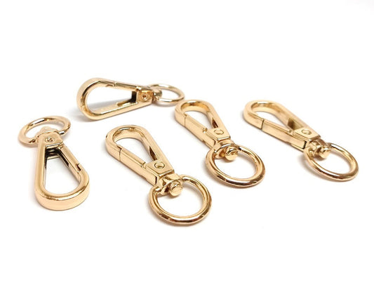CL093 - EXTRA LARGE - 5 pcs. Gold Plated Clip Swivel Clasps - 50mm x 17mm (2 inch x 0.67 inch) - Dog Clips - High Quality! Tarnish Resistant