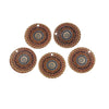 P685 - 10 pcs. Gold Plated Multicolor Enamel Circle Metal Dangle Charms Pendants - Star - 20mm - 0.8" - Great for Earrings, Necklaces or Dangles