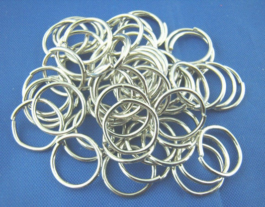 J090 -100 pcs Silver Tone Open Jump Rings - 10mm - 18 Gauge (1mm Thick