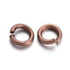 J009 - THICK - 100 pcs Antique Copper Open Jump Rings - 6mm x 1mm - 18 Gauge (1mm thick)