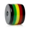 BD460 - 100 pcs Striped Cylinder Resin Spacer Beads, 8mm x 6mm - Reggae - Yellow, Red, Green, Black