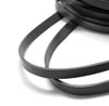 N049 - 5M (16.4 FT) - Black FLAT Real Cowhide Leather Jewelry Cord - 10mm Wide - SOLID