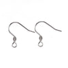 E538A - 50 pcs 304 Stainless Steel Silver Tone Earring Hooks with Spring - 18mm x 17mm - Hole Size: 2mm - Tarnish Resistant!