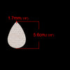 P877 - 10 pcs. White Faux Leather Dangle Charms Pendants - Teardrop Weave - 56mm (2.2") - Great for Light Earrings or Dangles! Double-Sided