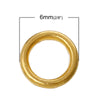 J107A - 1000 pcs Gold Plated Soldered Closed Jump Rings - 6mm - 18 Gauge (1.2mm Thick)