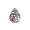 FL0010 - 10 pcs. Rainbow Multicolor Glitter Faux Leather Dangle Charms Pendants - Teardrop - 57mm (2.25") - Great for Light Earrings! - Double-Sided