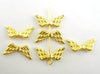 BD301 - 50pcs. Gold Plated Metal Tibetan Wing Wings Spacer Beads - 19x9mm