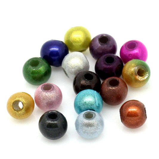 BD549 - 500 pcs Miracle Illusion Acrylic Round Bubble Gum Spacer Beads - 4mm - Assortment