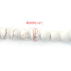 BD111 - 110 Beads - 4mm White Turquoise Imitation Dyed Round Beads - 16 1/8 inch strand