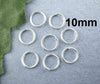 J161A - 100 pcs Silver Plated Open Jump Rings - 10mm - 21 Gauge