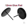E535B - 30 pcs. Black Earring Posts Studs Settings Bezels Cabochons Tacks- 12mm Glue Pad Setting